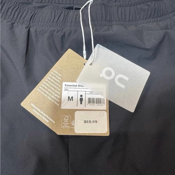 ON Essential Shorts Black Lined Men’s Shorts Size Medium - Picture 2 of 4